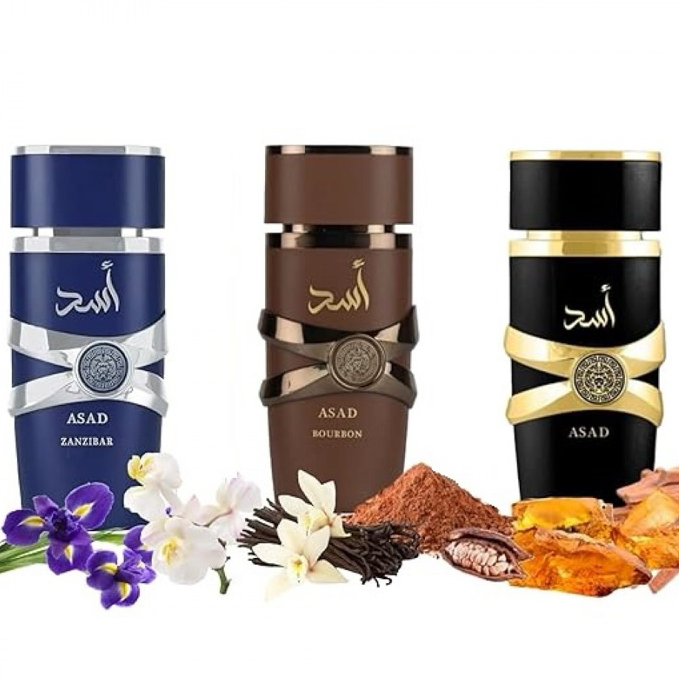 Asad Lataffa 100ml Eau de Parfum - Asad Black/Bourbon/Zanzibar (escolha a fragrância)