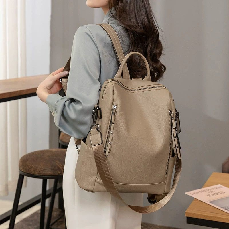 Bolsa Mochila Grande De Ombro e Transversal Feminina De Couro Sofisticada Elegante M2356 AMY