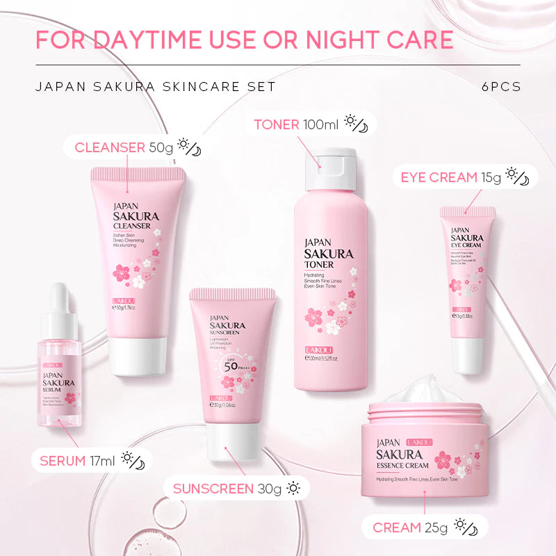 Kit Sakura Radiance Skin Care – Clareamento, Hidratação e Rejuvenescimento Facial